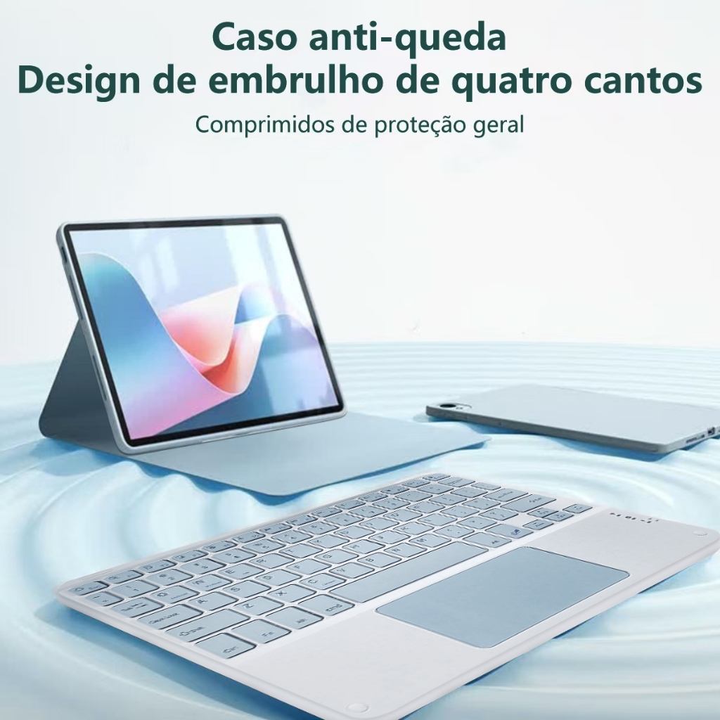 Capa com Teclado Touch e Mouse Para iPad 5 6 7 8 9 Geração, ipad air1/2/3/4/5,  iPad pro 9,7 10,5 11 12,9 inch