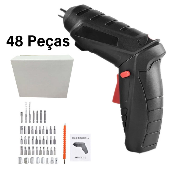 kit Parafusadeira/furadeira 48 pçs portátil carregador usb Leve forte desmontar e montar