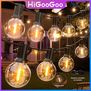 HiGooGoo Inquebrável Cordão De Luz 20/30M Varal De luz Iluminação Área Externa Decoração Festa Natal Lâmpada 110V/220V em Oferta na Shopee