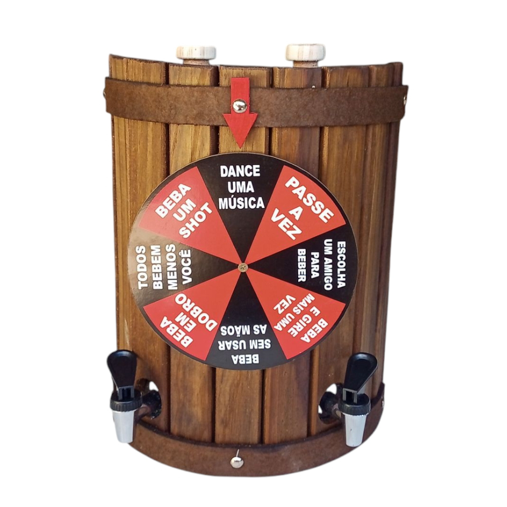 Pingometro Rústico Meio Barril Parede Cachaça / Vinho Bar 2 Litros Para Área Churrasqueira Gourmet