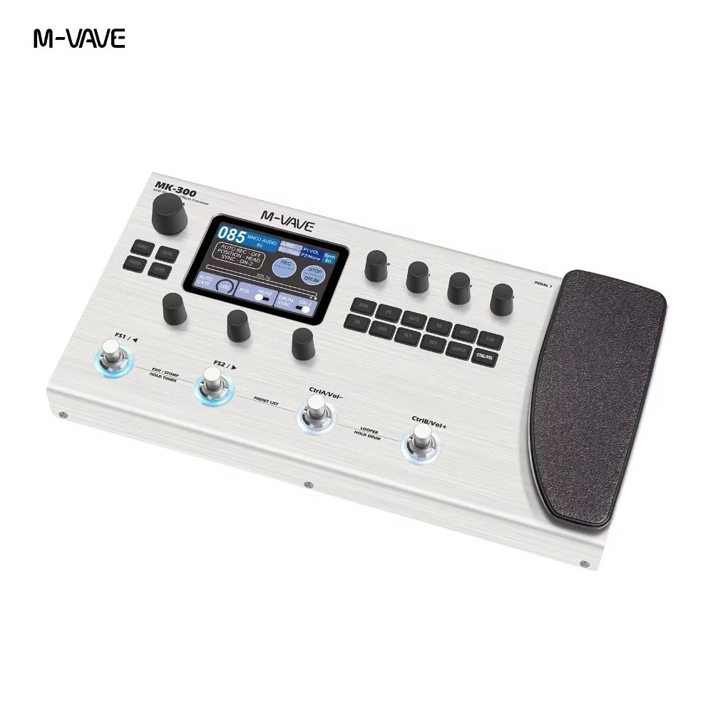 M-VAVE MK300 Processador Multiefeitos para Guitarra | ANN Neural Modeling 120AMP/360FX | Bateria de 10h+300s Looper