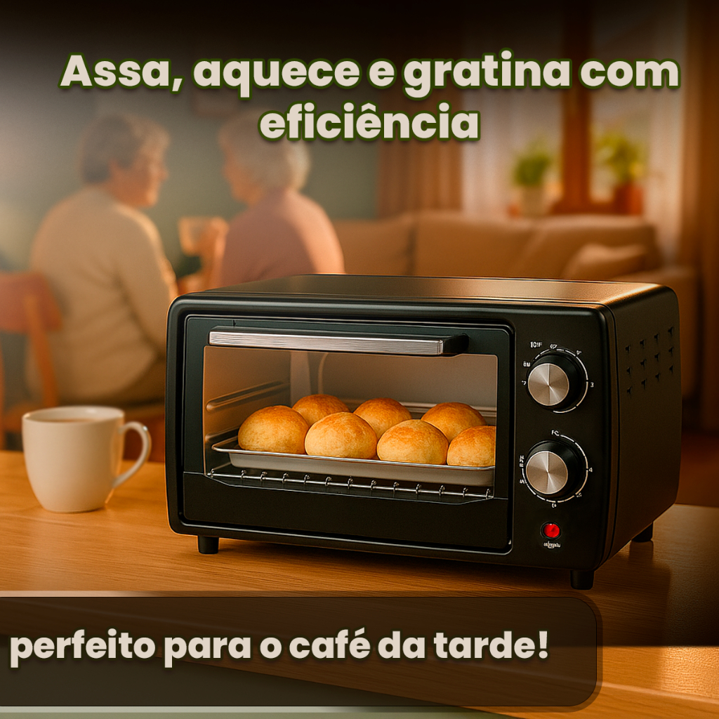 Forno Elétrico Bak 10 Litros 110v ou 220v 1000w Bancada Master Cozinheiro  Compacto  Na cozinha Com Timer Desligamento em Oferta na Shopee