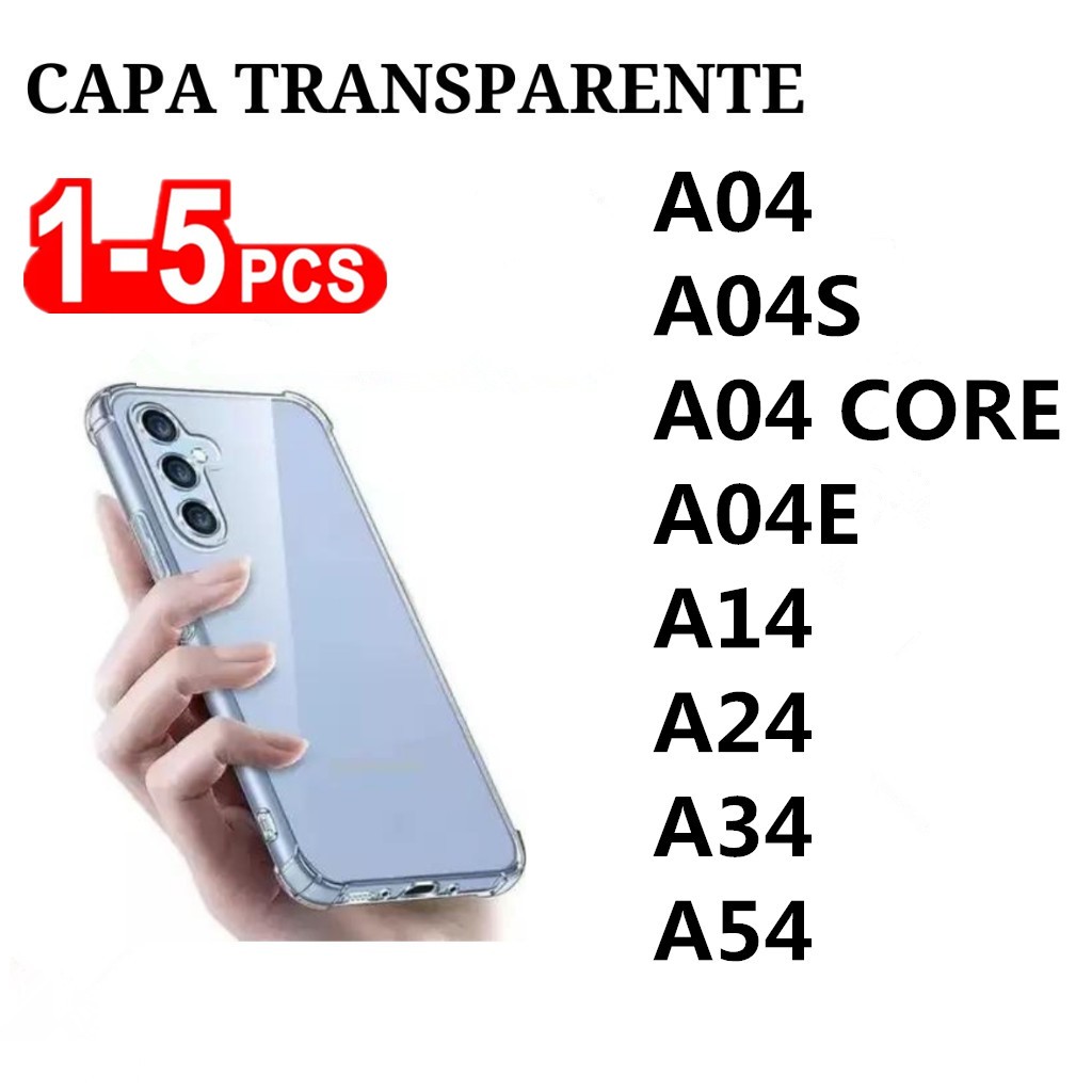 Capa Transparente TPU Anti Shock Para Samsung A04 A04S A04 CORE A04E A14 A24 A34 A54