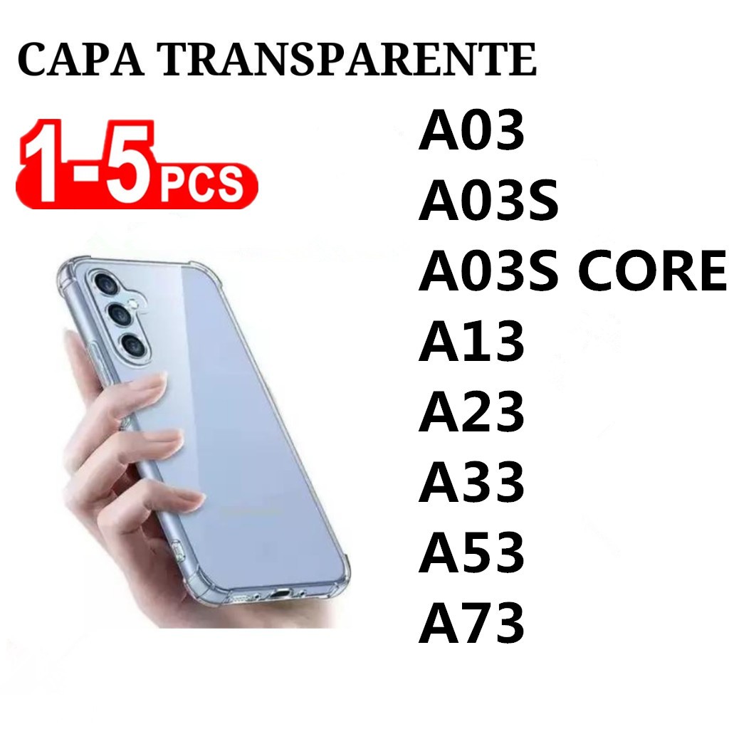 Capa Transparente TPU Anti Shock Para Samsung A03 A03S A03S CORE A13 A23 A33 A53 A73