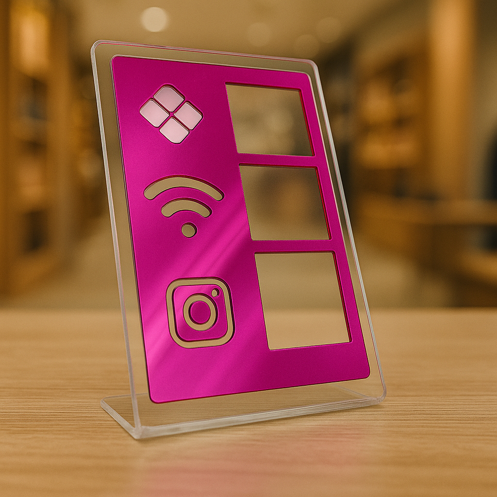 Placa  Rosa Pink Display  Pix  Wifi Wi-Fi Instagram Balcão Loja Bar em Oferta na Shopee