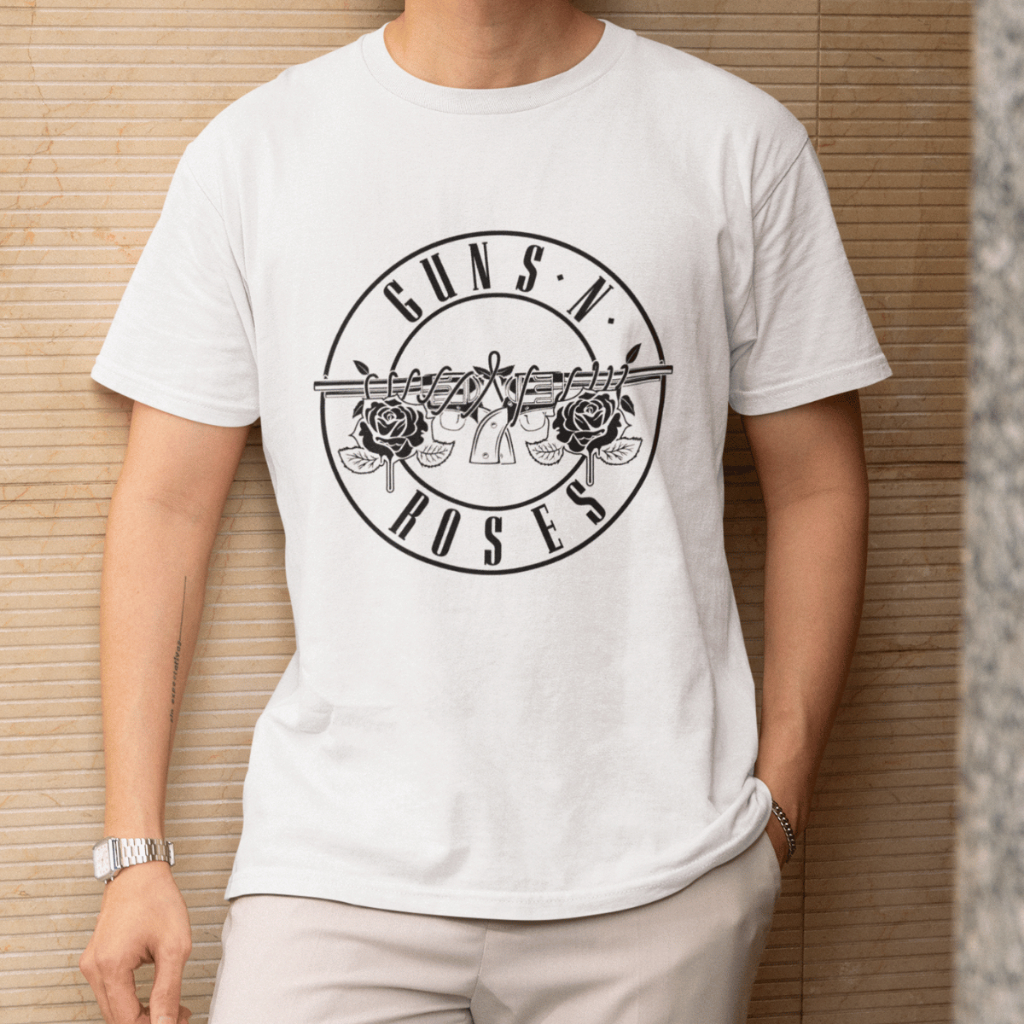 Camiseta Estampada Em Algodão Banda De Rock Guns N' Roses Camisa Unissex Dia Dos Pais Masculino em Oferta na Shopee
