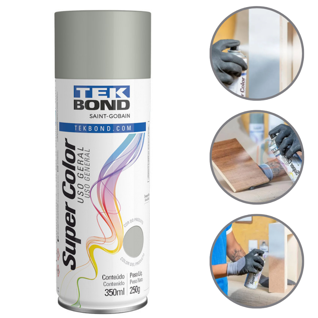Tinta Spray Aerossol Aluminio Uso Geral 350ml 250g Tekbond em Oferta na Shopee