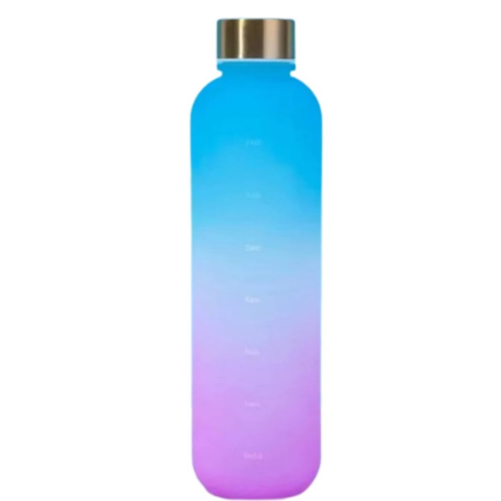 Nova Garrafa de Água Motivacional Colorida 1000ML