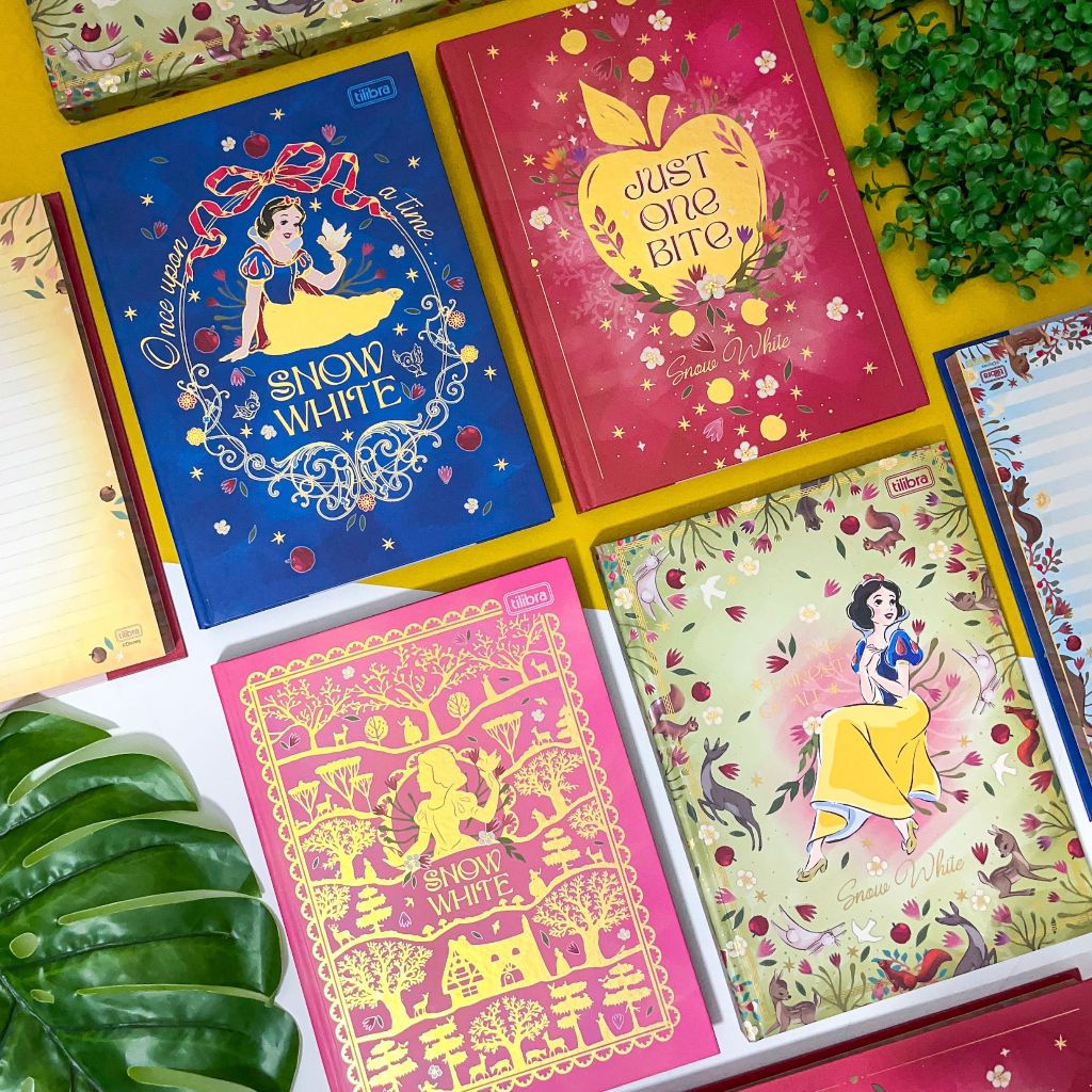 Caderno Colegial Brochura Princesas Disney 160 Folhas 17,6 x 23,9 cm - Tilibra | Vintage em Oferta na Shopee