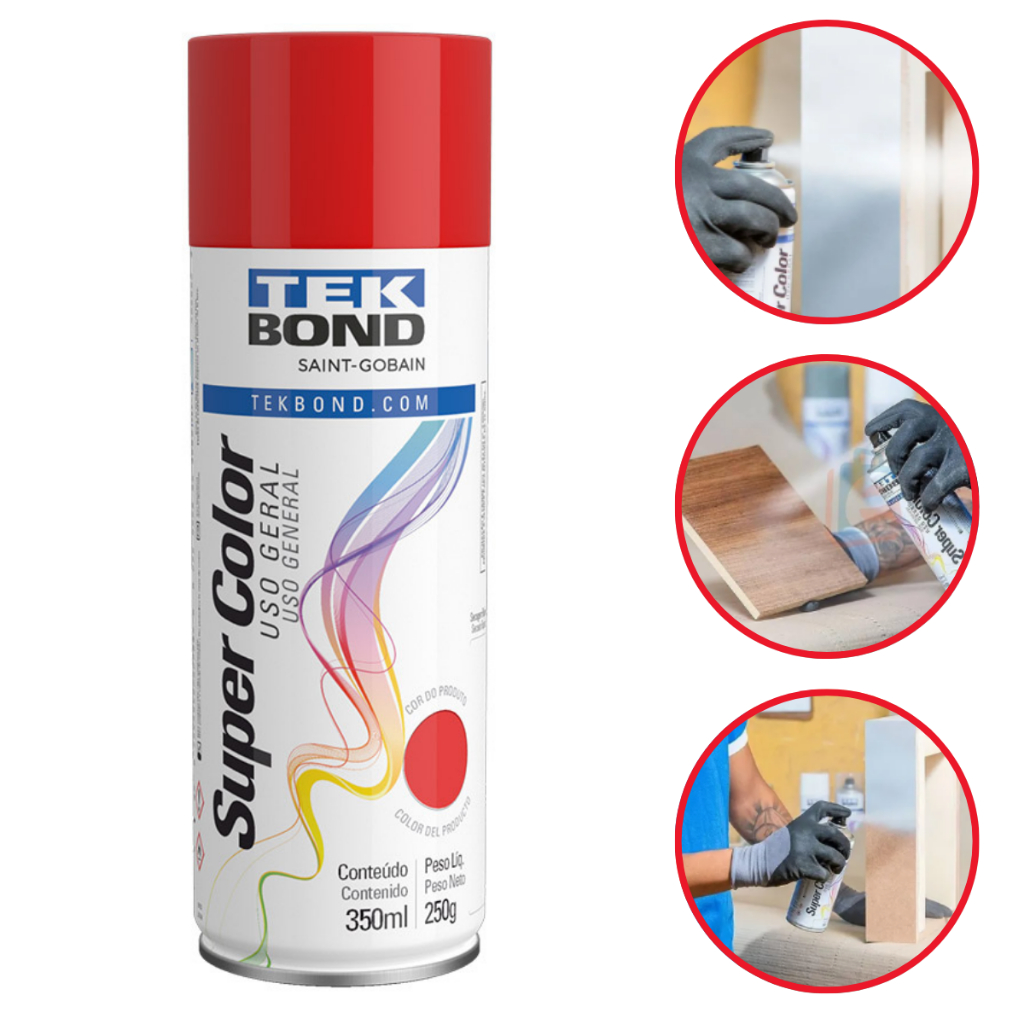 Tinta Spray Aerossol Vermelho Uso Geral 350Ml 250G em Oferta na Shopee