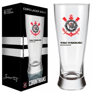 Copo Lager Corinthians Licenciado Festas Jogos Vidro 300ml Nadir em Oferta na Shopee