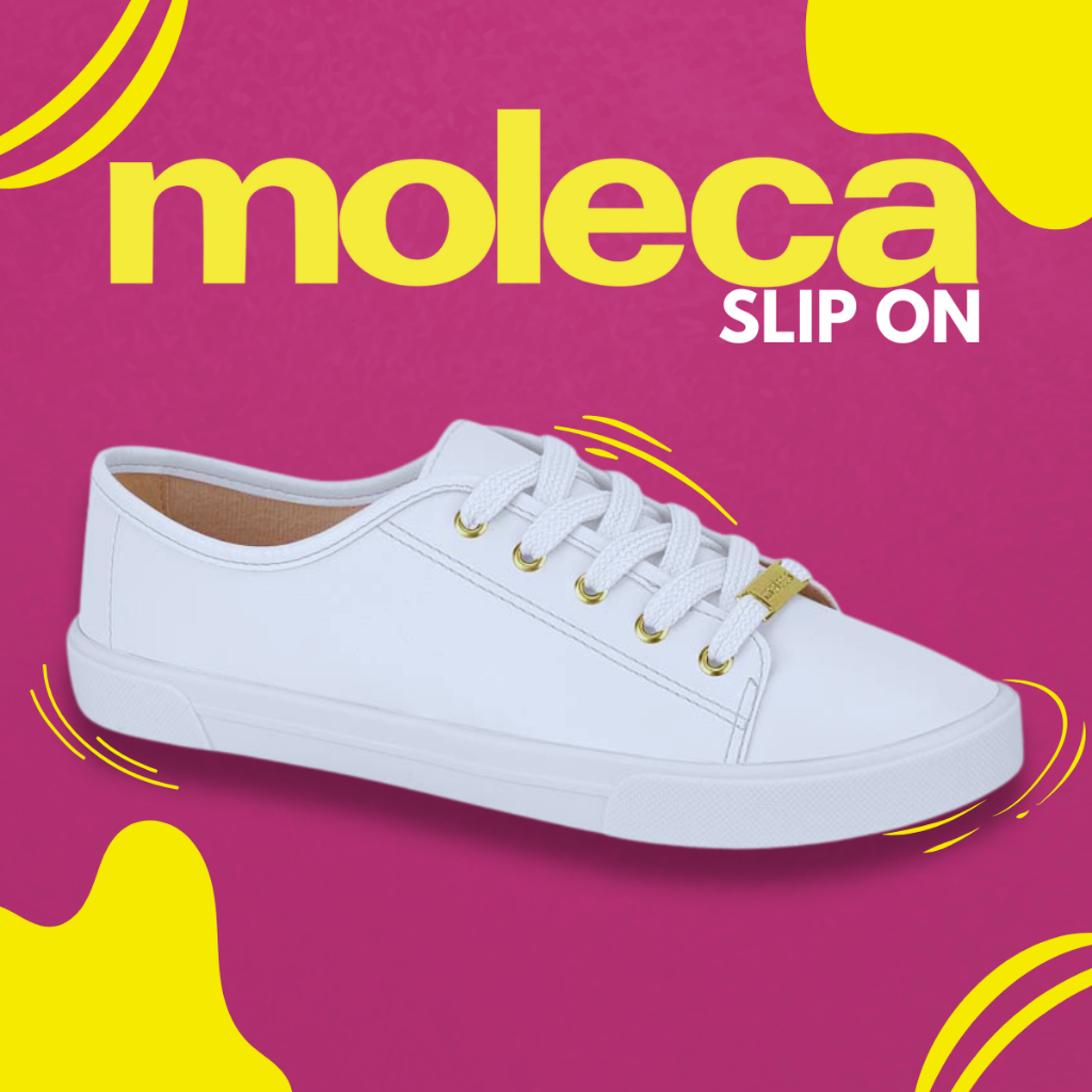 Tênis Casual Feminino Moleca Slip On Confortável em Oferta na Shopee