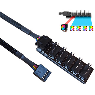 Cabo Multi Fan P/ 5 Coolers Controle Pwm Sleeved Cpu Adaptador Hub Splitter Molex 3 E 4 Pinos em Oferta na Shopee