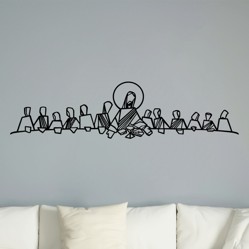 Quadro Decorativo Vazado Santa Ceia Releitura MDF 3mm Preto Fosco em Oferta na Shopee