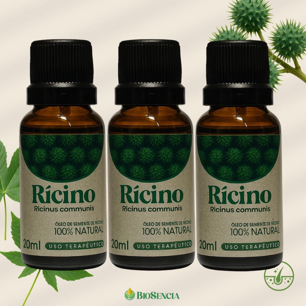 Kit 3x Óleo de Rícino Vegetal 20ml – 100% Natural