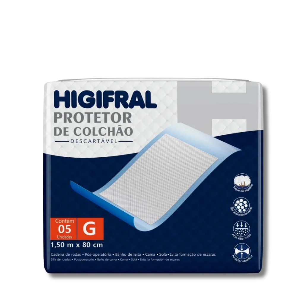 Kit 3 Protetor De Colchão Lençol Descartável Geriatrico Higifral