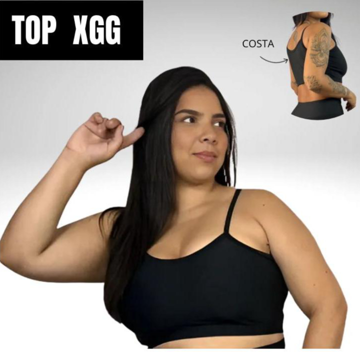 Top feminino alça fina plus size  suplex sem bojo para sport  academia piscina praia lazer XGG