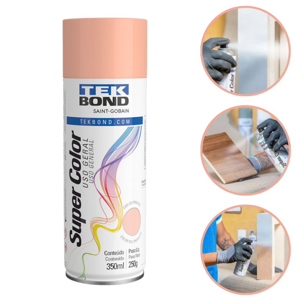 Tinta Spray Aerossol Rosa Uso Geral 350ml 250g Tekbond em Oferta na Shopee