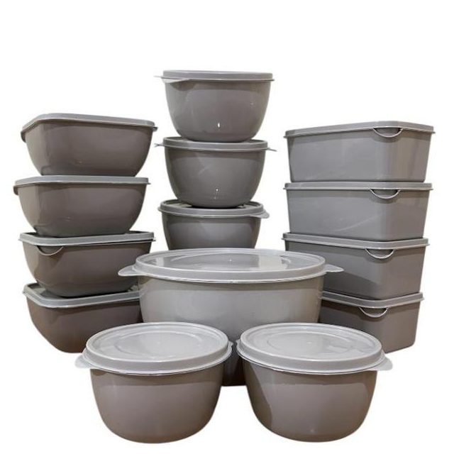 Kit 15 Potes Herméticos de Plástico com Tampa – Empilháveis e Ultra Resistentes para Alimentos