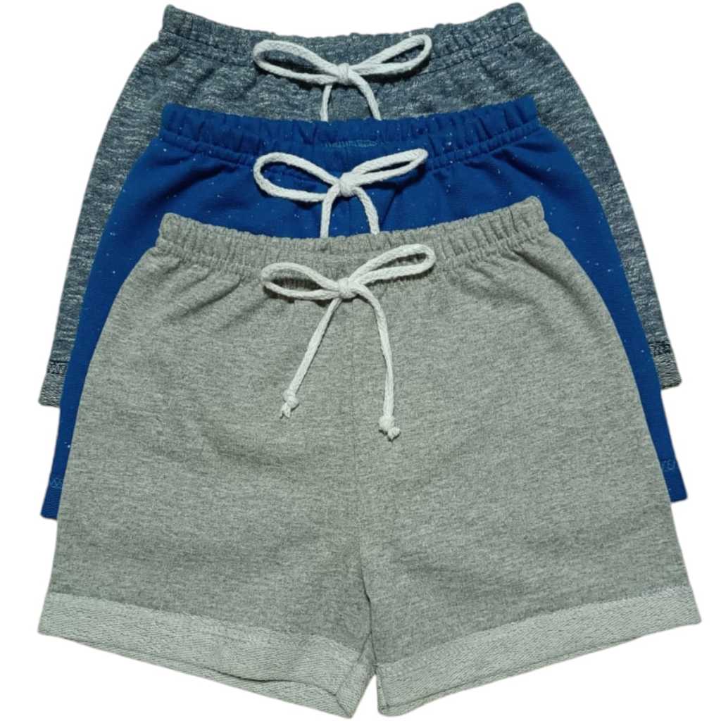 Kit 3 Shorts Bermuda Básico Moletinho Menina ou Menino Tamanho M a 6 Anos