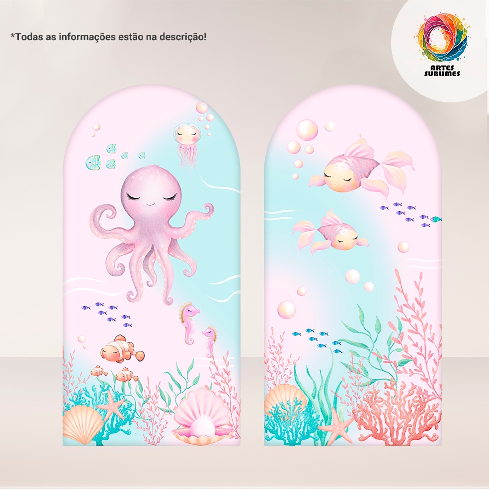 Capa de Painel Romano Face Unica Fundo do Mar 1x2 C/Elastico em Oferta na Shopee