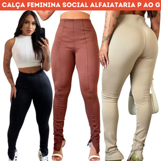 Calça Modelo Zhara Calça Alfaiataria 38 AO 46 M AO GG Calça Cós Alto Modela Calça Plus Alfaiataria