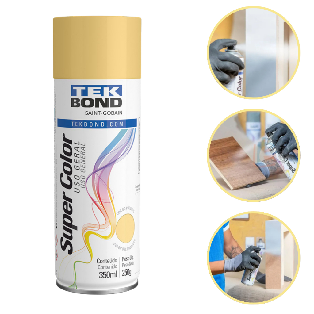 Tinta Spray Aerossol Bege Uso Geral 350ml 250g Tekbond em Oferta na Shopee