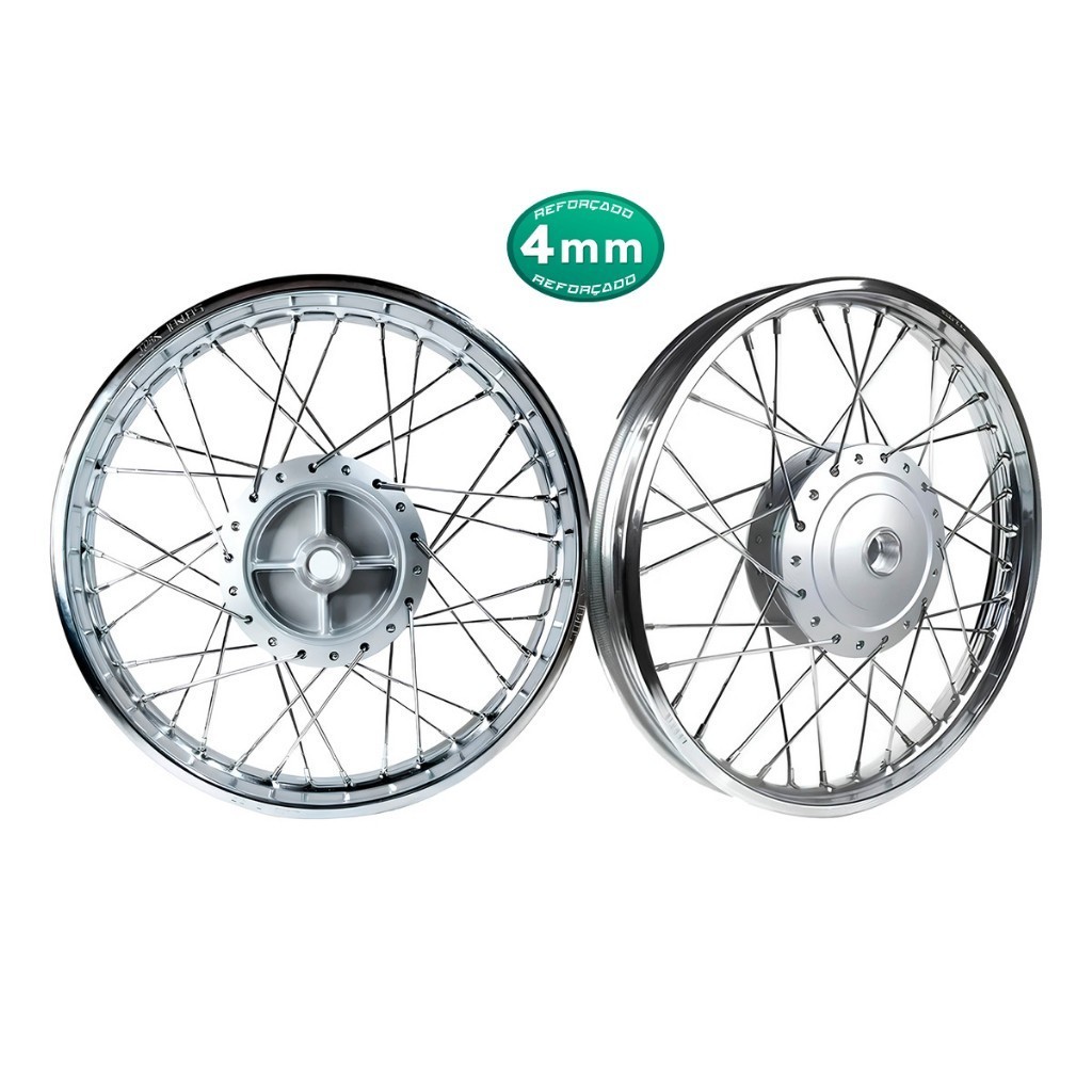 Par Aro Roda Raio Cromado 4mm Titan 150 Start160 Dianteiro/Traseiro Tambor