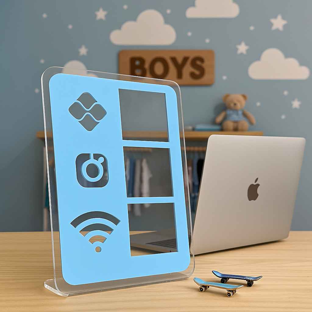 Display Placa Pix Display Acrílico Mesa Balcão PIX QR CODE Moderno