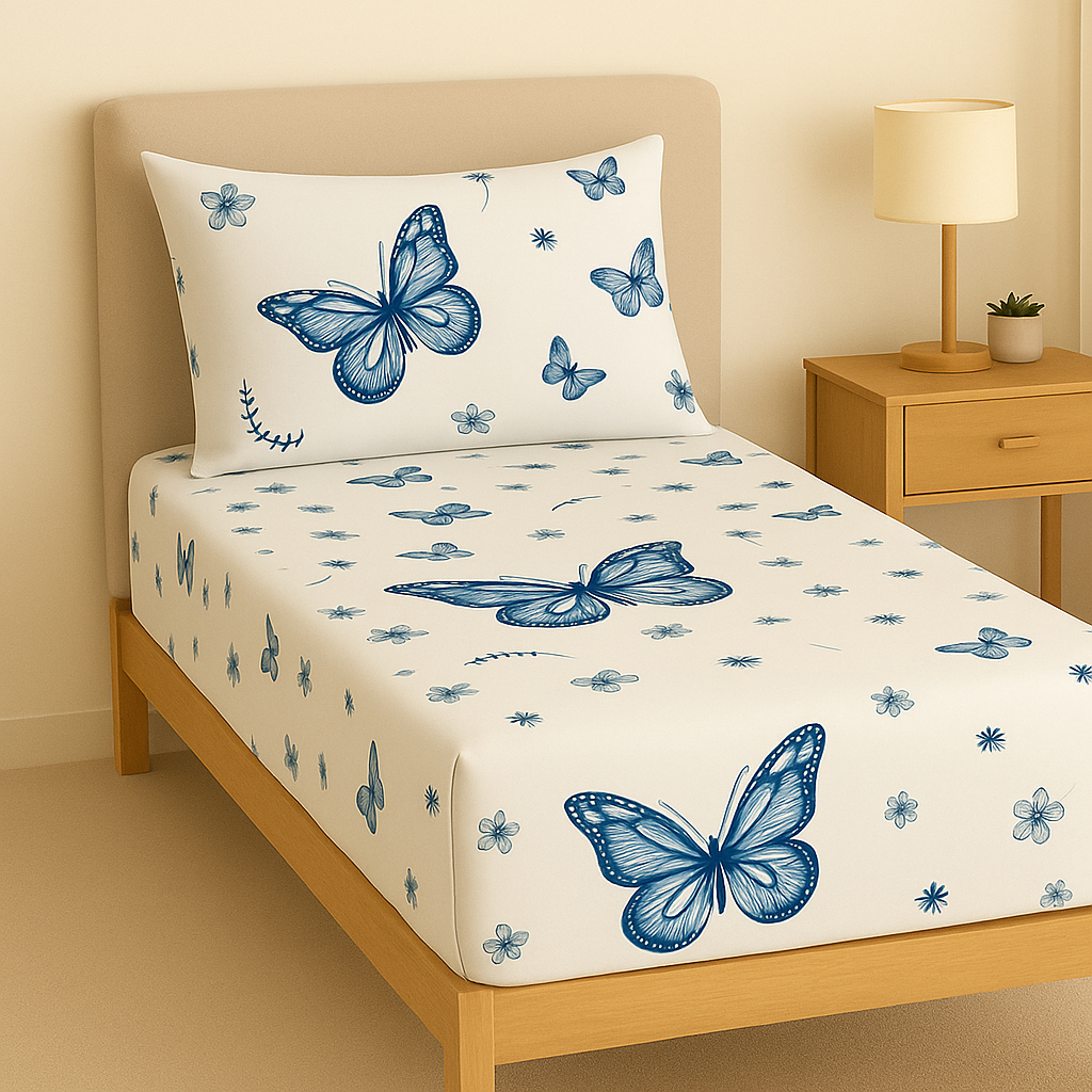 Jogo de Lençol Com Elástico cama Solteiro/Solteirão/Viúvo 2 pçs Detalhes Percal Estampado 180 Fios em Oferta na Shopee