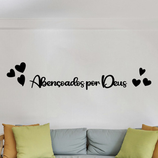 Quadro Decorativo Vazado Frase Abençoados por Deus MDF 3mm Preto Fosco em Oferta na Shopee