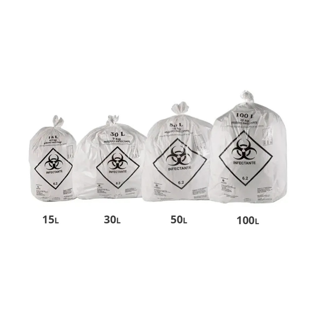Saco de lixo Hospitalar resíduo infectante 100 und todos tamanhos