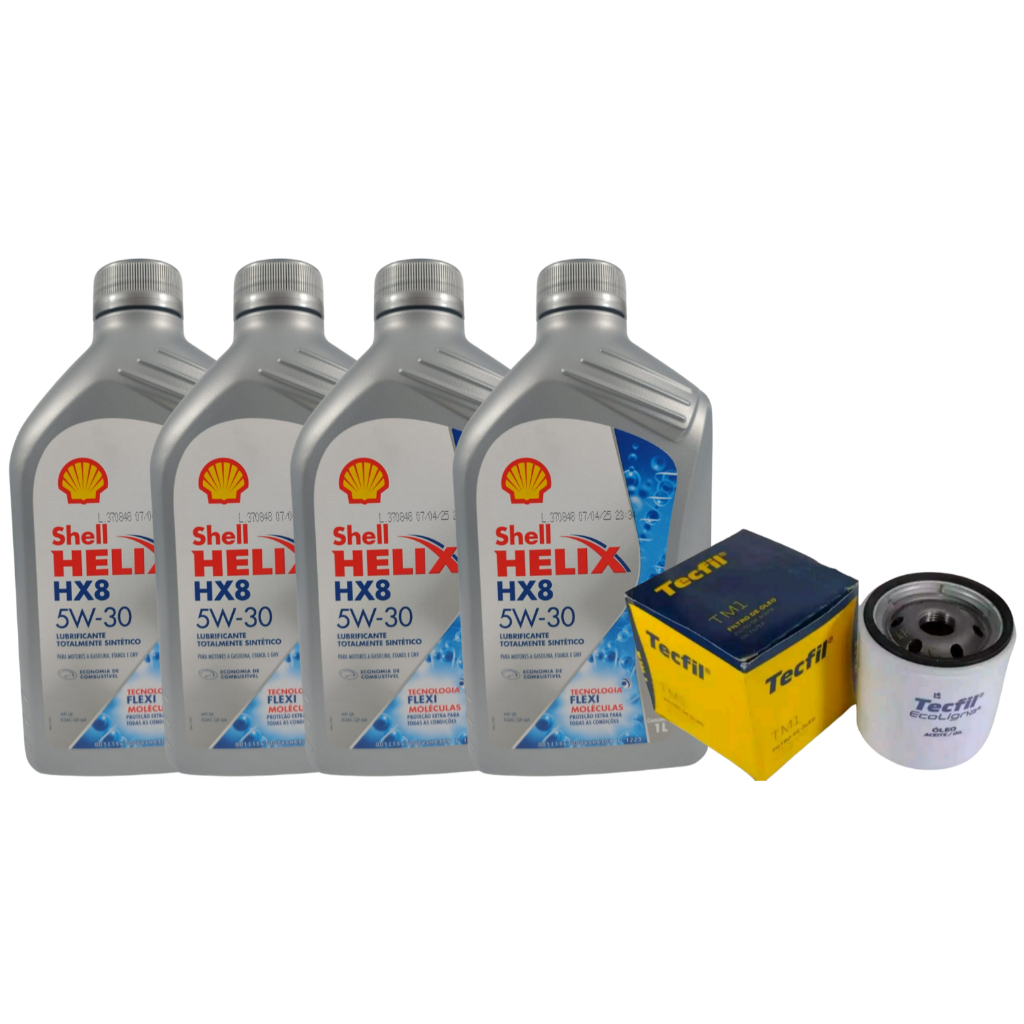 Kit Revisão 5w30 Shell HX8 + Filtro Óleo Ford Ecosport Fiesta Ka Focus new Fiesta