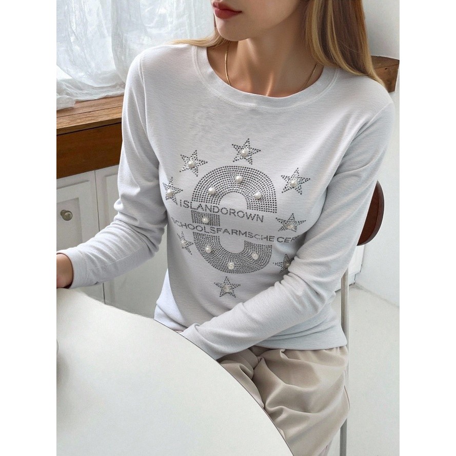 Camiseta Manga longa/ Meia Estação Feminina SA-179 em Oferta na Shopee