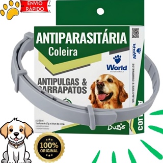 Coleira Cães Antipulgas E Carrapatos Dugs 56cm World Dug's - 1 Unidade em Oferta na Shopee
