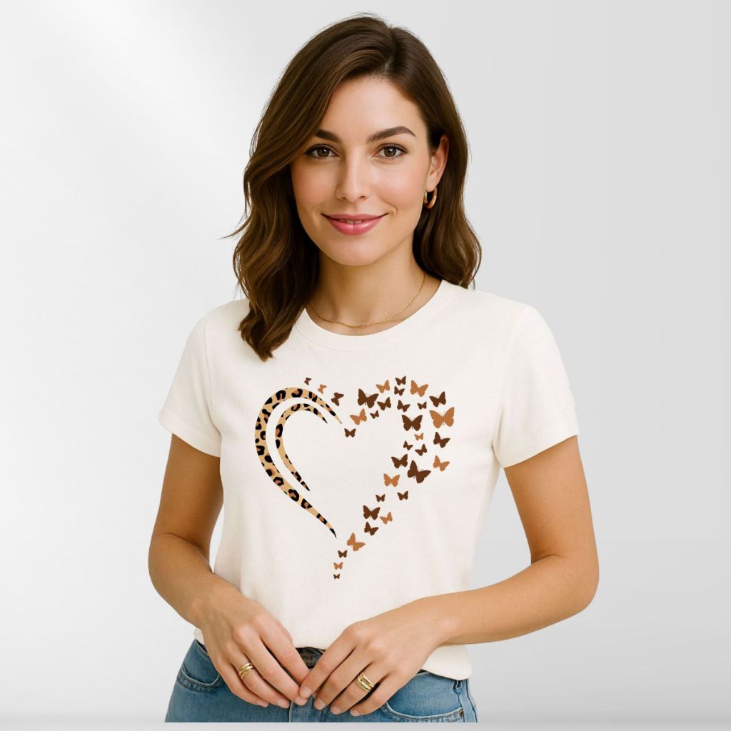 T-shirt Feminina Manga Curta Gola Redonda Algodão Blusa Feminina (6) em Oferta na Shopee