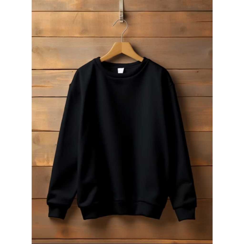 Moletom Gola Redonda Unissex Careca Blusa de Frio Casaco Feminino Masculino Flanelado Liso Sem Estampa Algodão