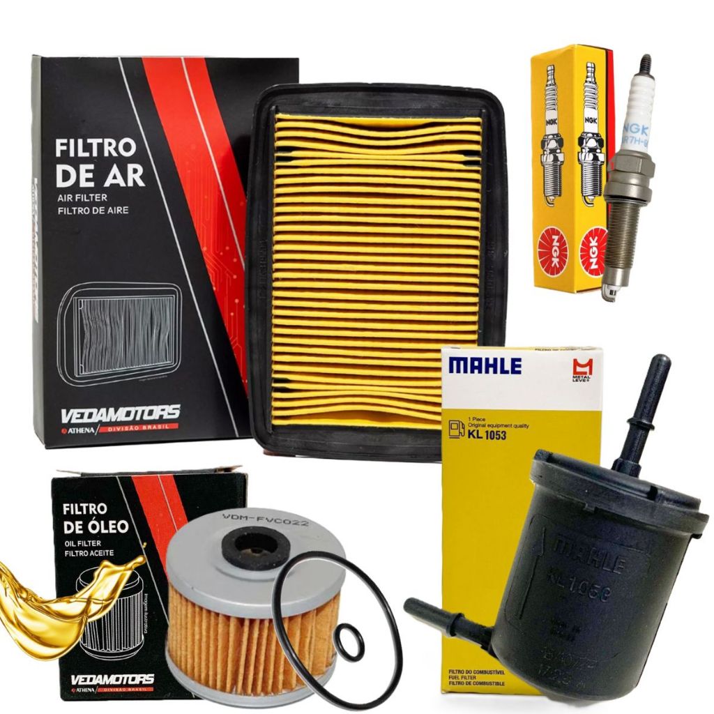 Kit Filtros e Vela Cb 250f Twister Filtro Óleo Ar Combustivel + Vela Ngk em Oferta na Shopee
