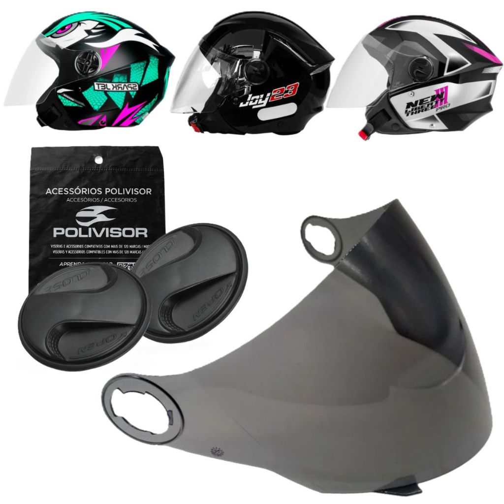 Viseira Antirrisco P/ Capacete New Liberty 3 (Aberto) + Botões Laterais em Oferta na Shopee