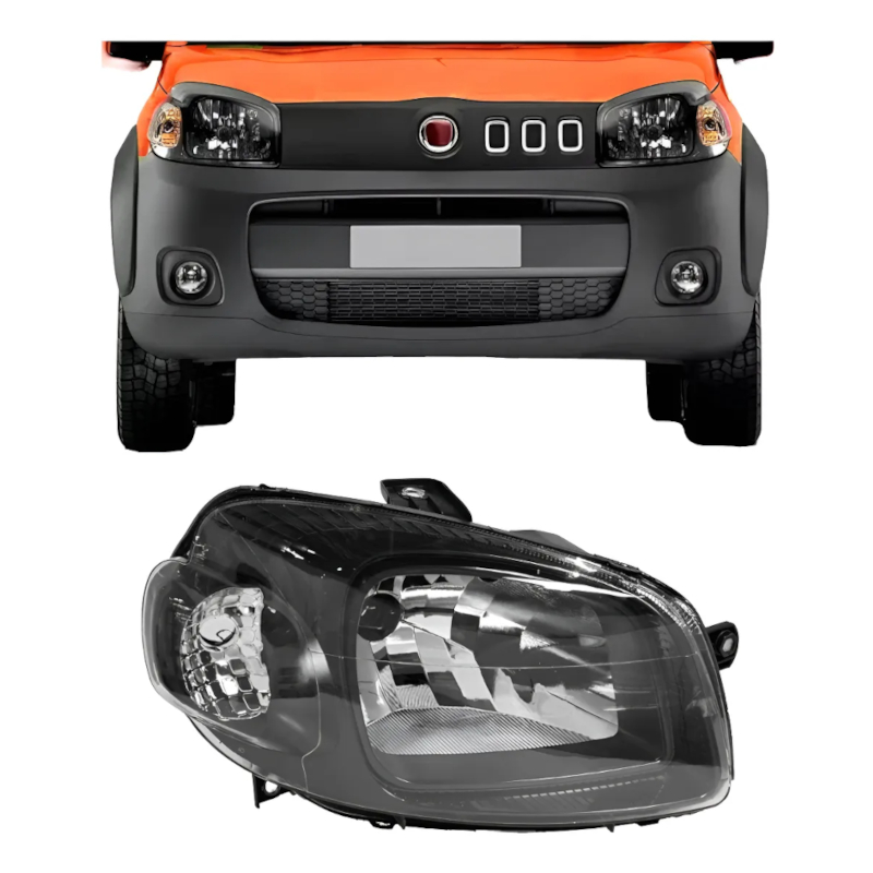 Farol Dianteiro Uno Way Vivace 2010 2011 2012 2013 2014 Máscara Negra em Oferta na Shopee