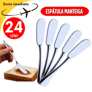 Conjunto Jogo Kit 24 Unidades Espátulas Manteiga Patê Geleia Em Aço Inox Variáveis Utilidades Multiuso