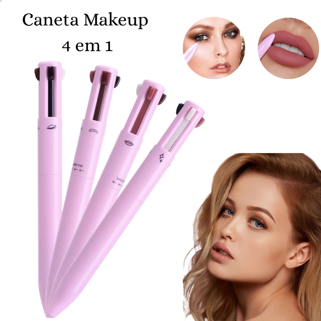 Caneta Maquiadora 4 Em 1 Make Up Pen À Prova D'agua