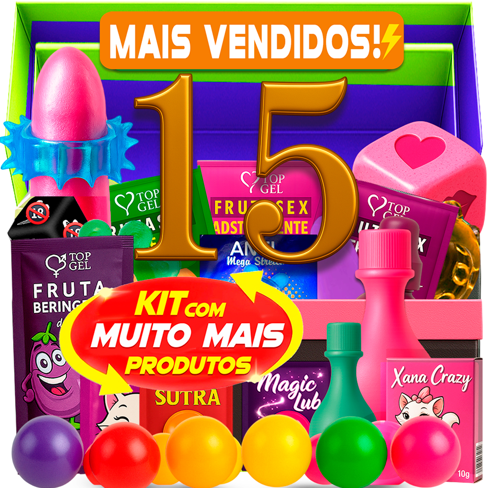 Kit Sex Shop 15 Produtos Adultos Eróticos casal Sexy brinquedos sexuais e lubrificante intimo sexshop prazer total