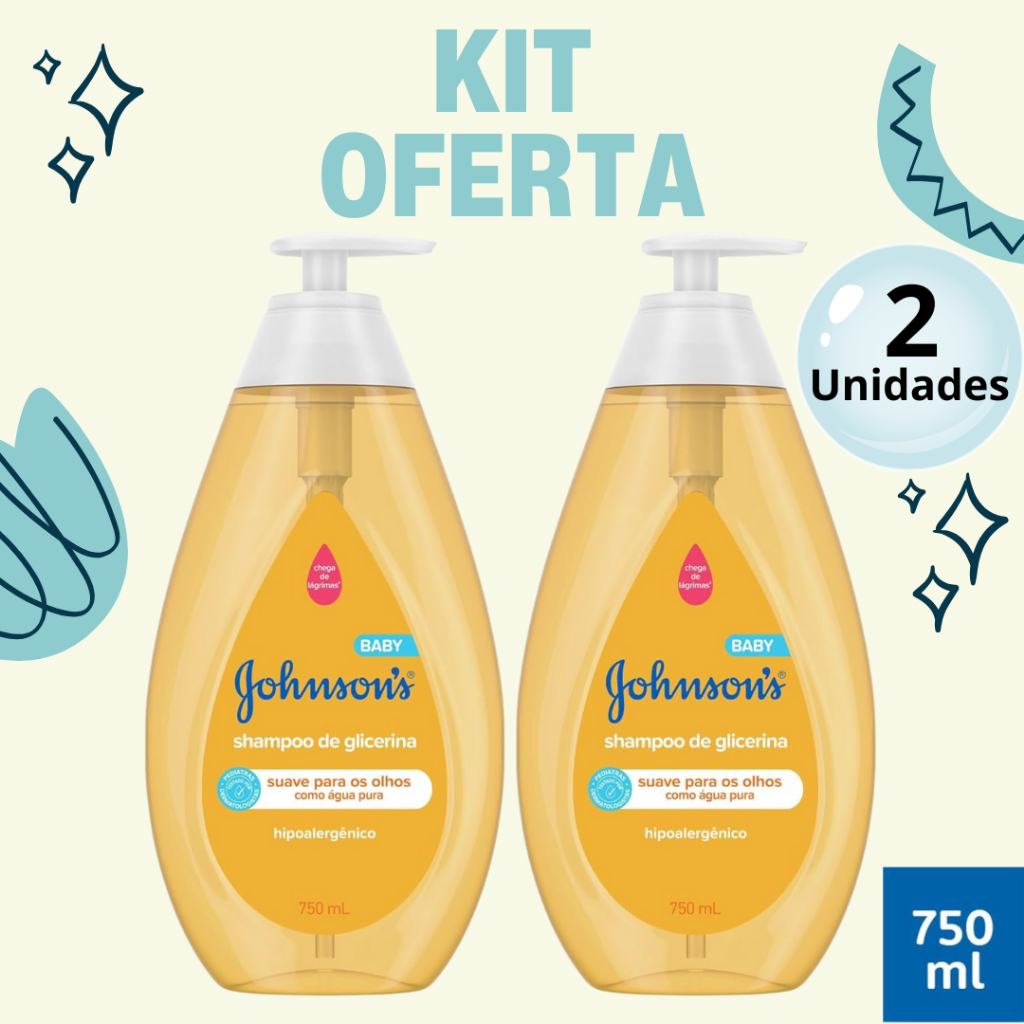 Kit Econômico Shampoo Johnson’s Baby 2 Unidades 750ml Cada