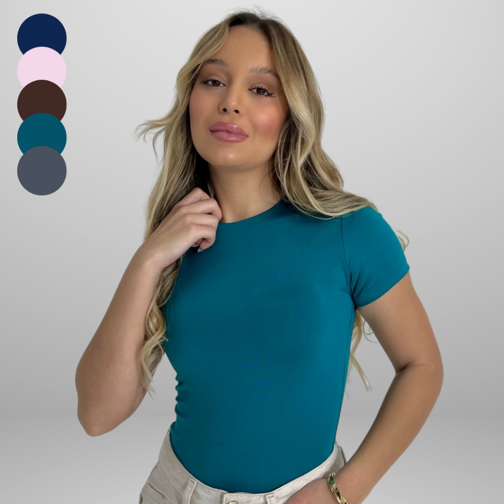Blusa Feminina Baby Tee Premium Moda Blogueira Básica Lisa Confortável Blusinha Elegante
