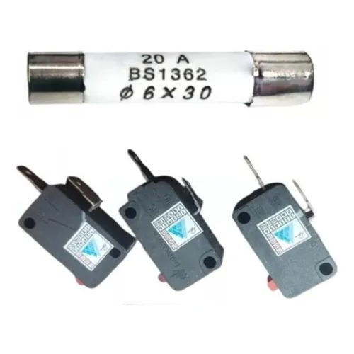 3 Microchaves Da Porta W-15-302c-gp + Fusível De Retardo 20a
