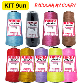 Kit 9 Linha Princesa Moda Grossa 500mts Incomfio Crochê Trança Artesanato Peças Decorativas Apliques em Oferta na Shopee
