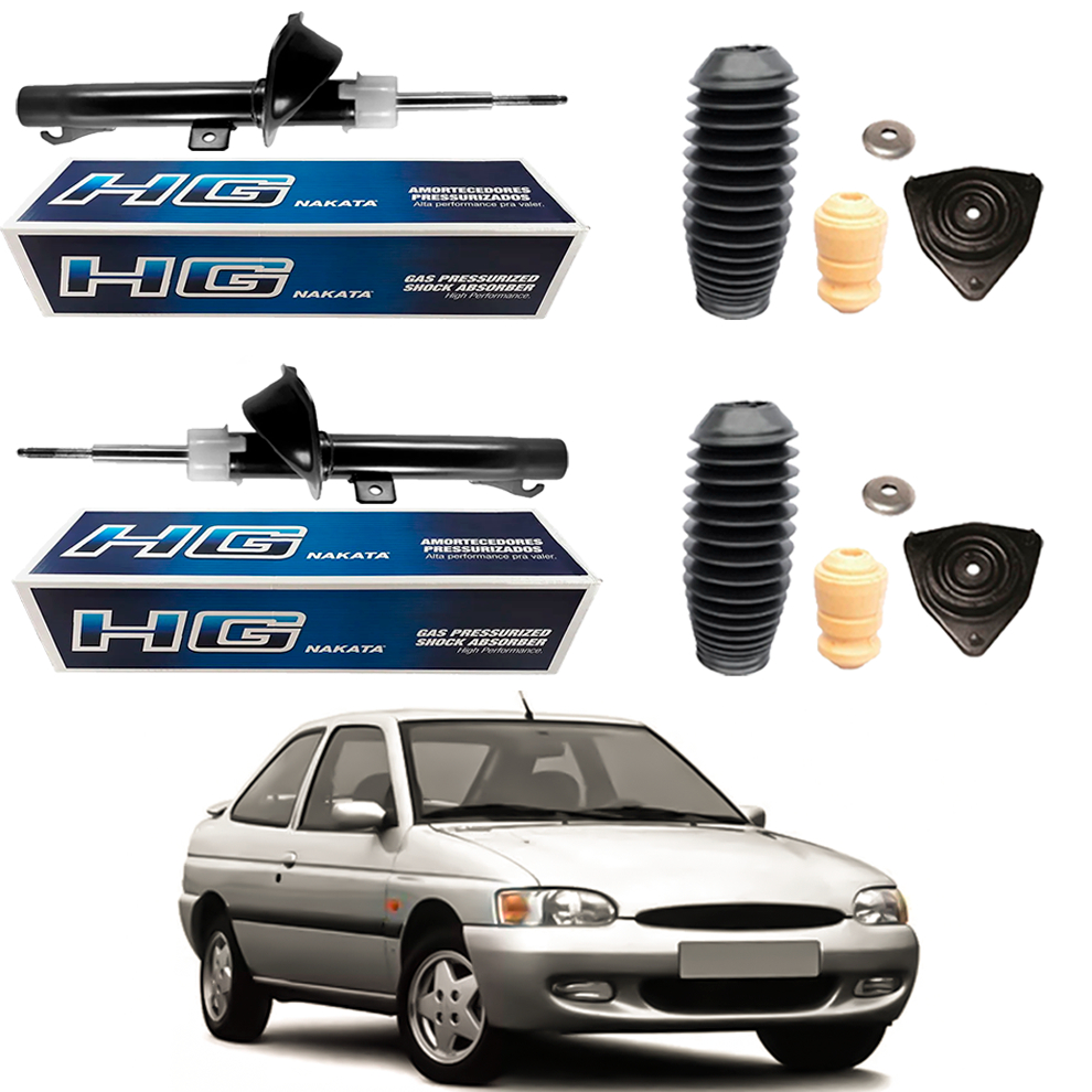 PAR AMORTECEDOR DIANTEIRO ESCORT ZETEC 2000 A 2003 ORIGINAL NAKATA + KITS