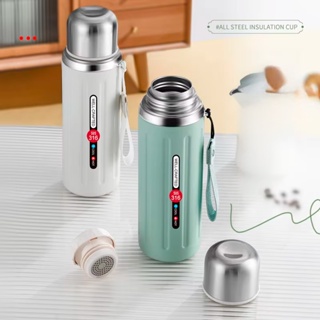 Garrafa Térmica Inox 600ml/800ml com Alça – Conserva Quente ou Frio, Design Moderno e Cores Lindas! em Oferta na Shopee