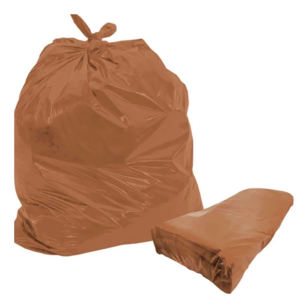 Kit 100 Sacos de Lixo Reforçados Marrom 20-40-60-100 Litros (4 Micras) | LevoPlast - Direto da Fabrica